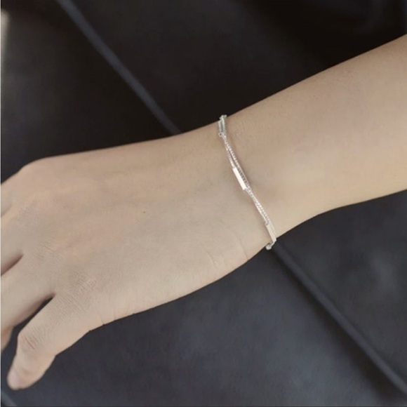 🎉hp🎉 NEW Sterling Silver Double Bar Chain Bracelet - Picture 5 of 10